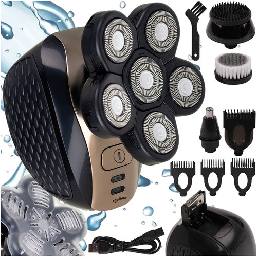 Aparat de ras electric, 6 capete, incarcare USB, IPX6, ergonomic, baterie 600 mAh, negru - imagine 16